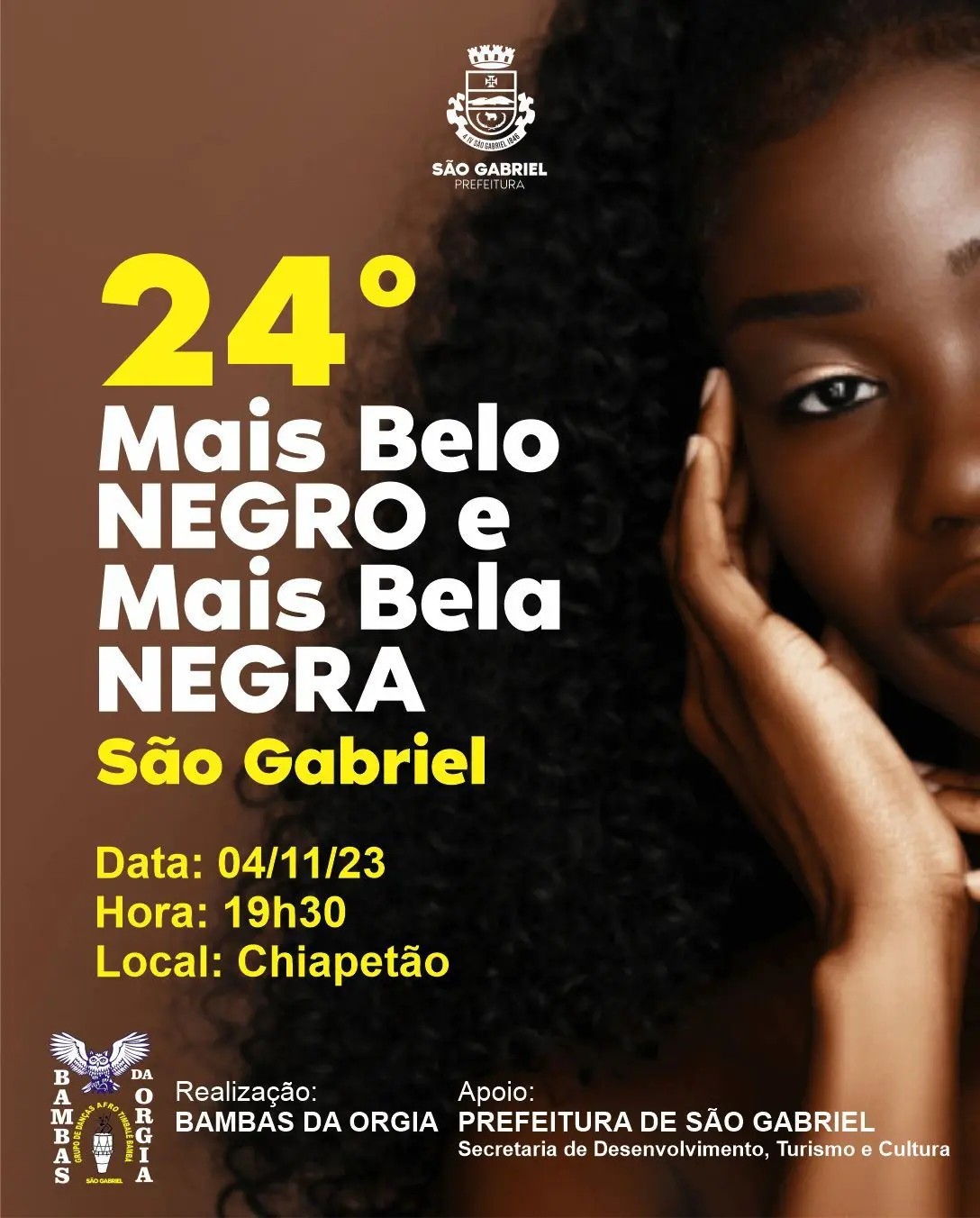 MAIS BELO NEGRO E NEGRA DE SÃO GABRIEL SERÁ EM NOVEMBRO