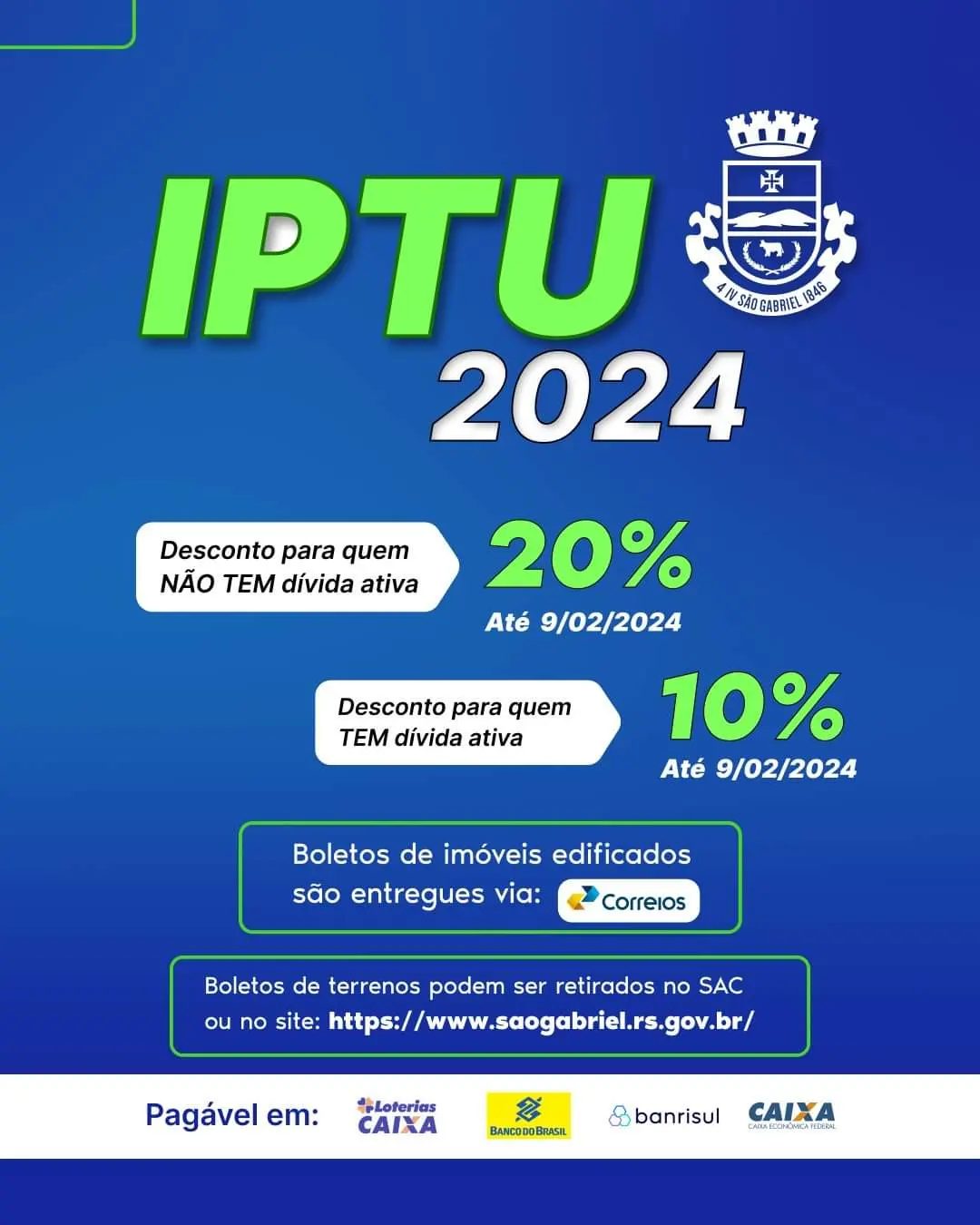 Atenção para o IPTU 2024