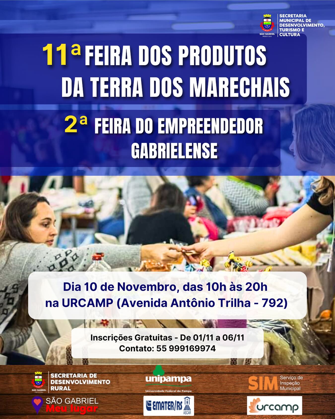 Junto acontecerá a Feira do Empreendedor Gabrielense  NOVEMBRO TERÁ MAIS UMA EDIÇÃO DA FEIRA DOS PRODUTOS DA TERRA DOS MARECHAIS.