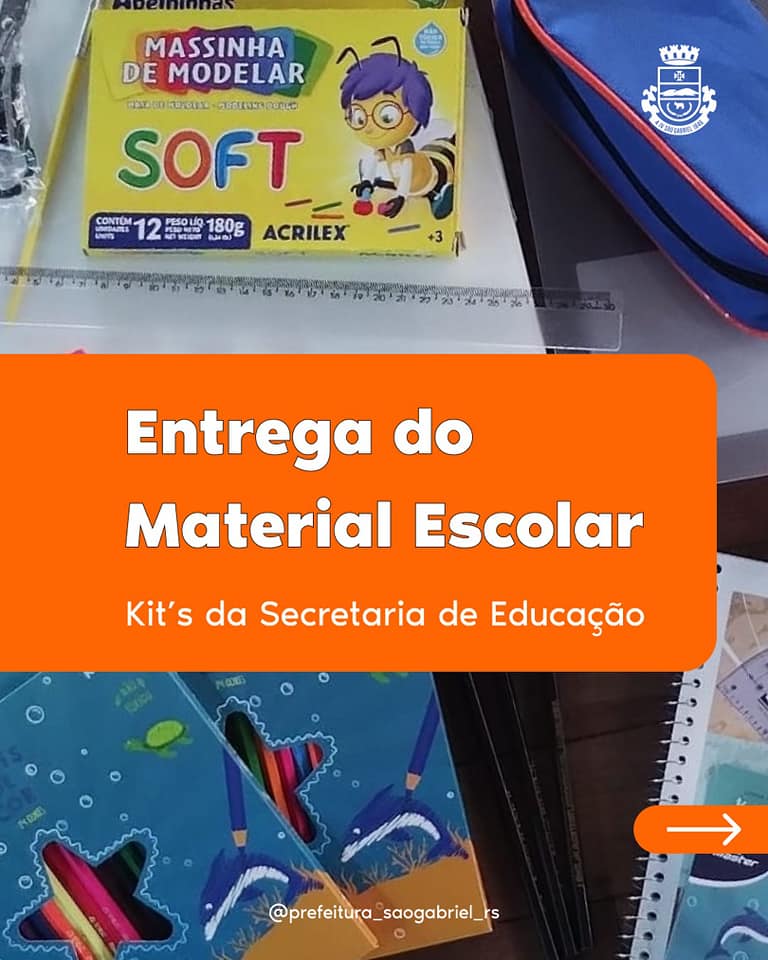 ESCOLAS JÁ ESTÃO RECEBENDO OS KIT'S DE MATERIAL ESCOLAR.